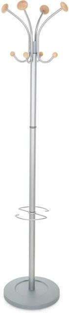 hjh OFFICE Garderobenständer SPACE aus Stahl in Silver, Höhe: 135 cm, Breite: 135 cm, Tiefe: 8 cm - Bild 1