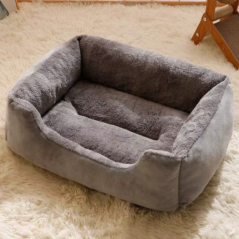 BeiYu Pet Katzenbett in Grün mit Textilbezug, rechteckiges Haustierbett für Katzen und Hunde, B/T/H: 45 x 45 x 30 cm - Bild 3