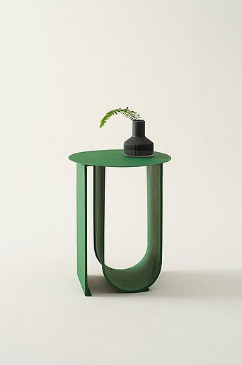 Jotex LOSTALLO Beistelltisch aus Metall in Grün Matt, Durchmesser: 40,5 cm, Höhe: 50,5 cm - Bild 1