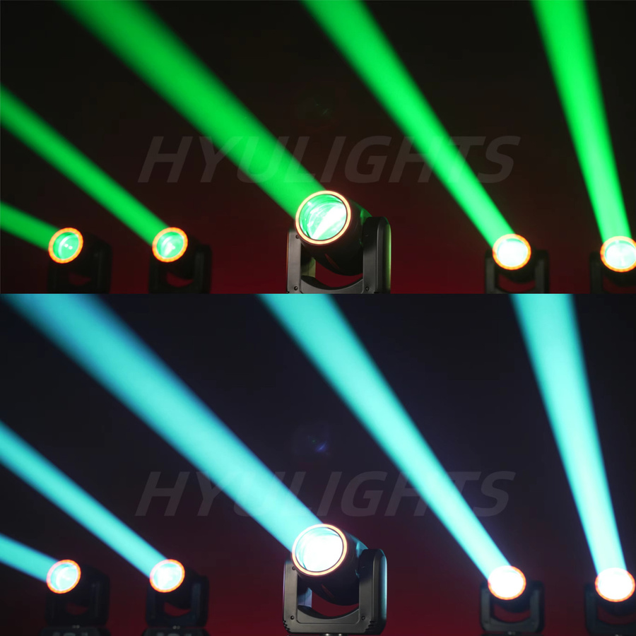 HYULIGHTS 180W LED Moving Head 3D Beam Spot Light Wash mit 18 rotierenden Prismen, RGB Effekt, Schwarz - Bild 3