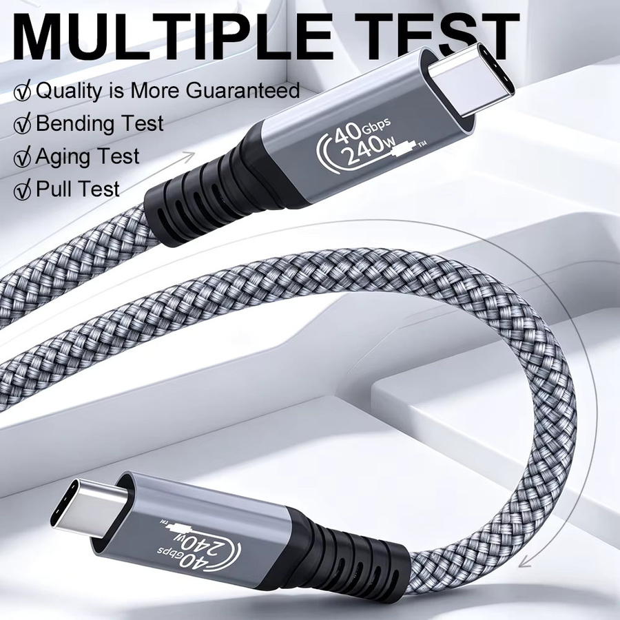 MEIHUAME USB-C auf USB-Typ-C Kabel 240W PD-Schnellladekabel in Grau, Länge: 3 m - Bild 2