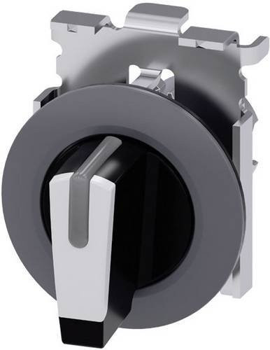 Siemens Knebelschalter 3SU1062-2DN60-0AA0 mit Metall-Frontring, beleuchtbar, Sandgrau und Weiß - Bild 1