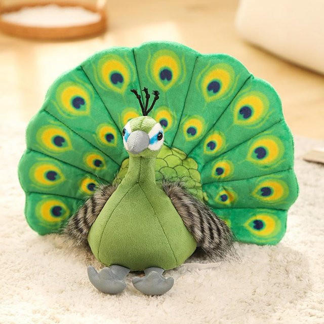 Yiran toy Grüner Pfau, Plüschtier, 25cm, ab 3 Jahren - Bild 1
