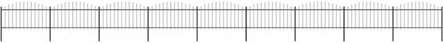 vidaXL Gartenzaun Palisade aus Stahl mit Speerspitze, Schwarz, B: 1603,5 cm, H: 150 cm - Bild 1