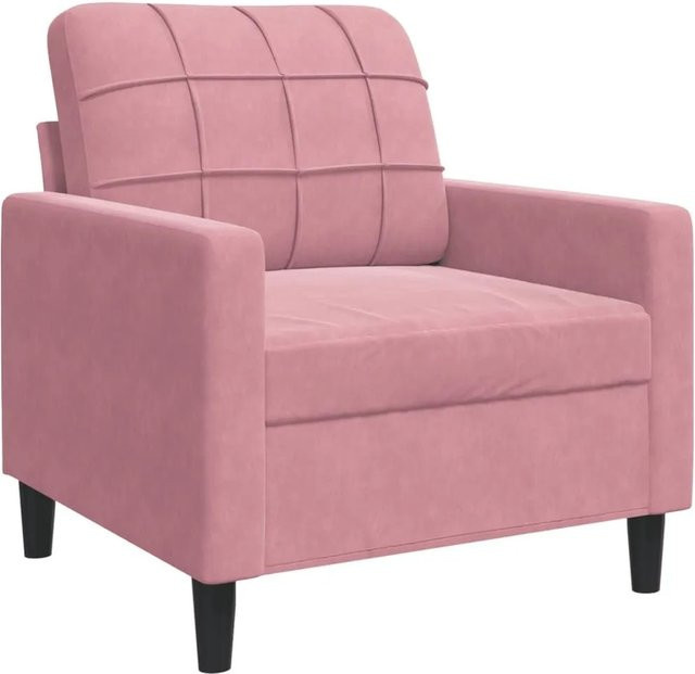 vidaXL Sessel in Rosa aus Samt mit Armlehnen und Metallgestell - Bild 1