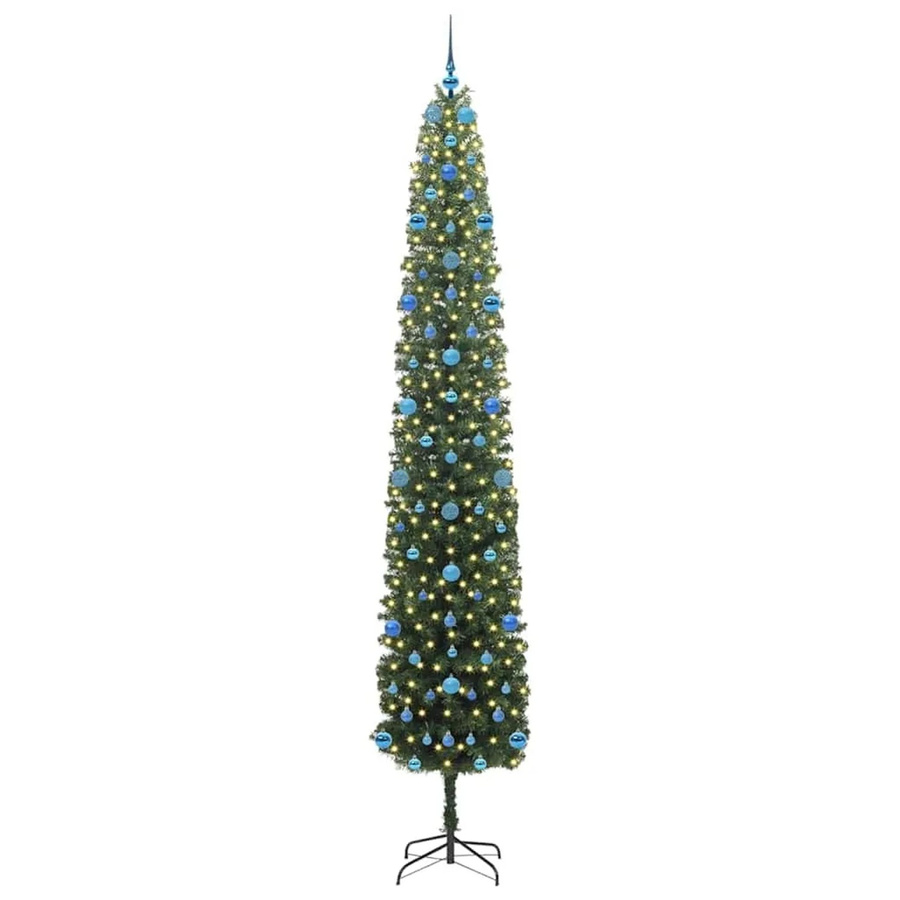 vidaXL Künstlicher Weihnachtsbaum in Grün mit 300 warmweißen LEDs und Ständer, Höhe: 270 cm - Bild 2