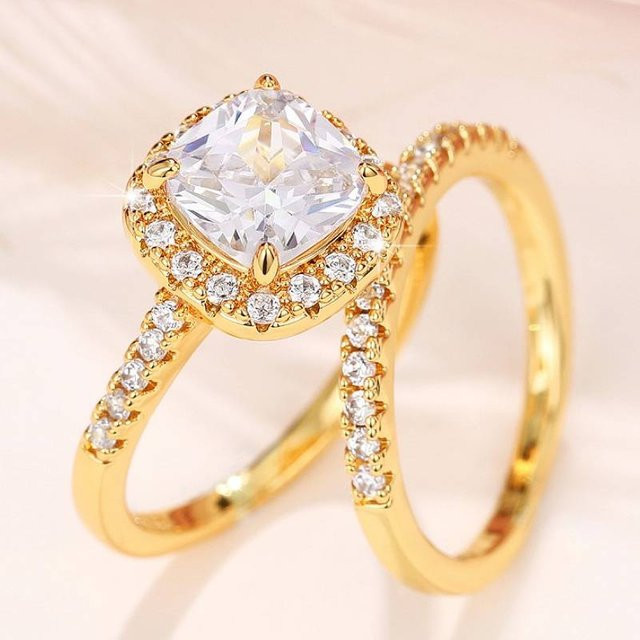 Huitan Ringe, Zirkonia, Gold, Damen - Bild 1