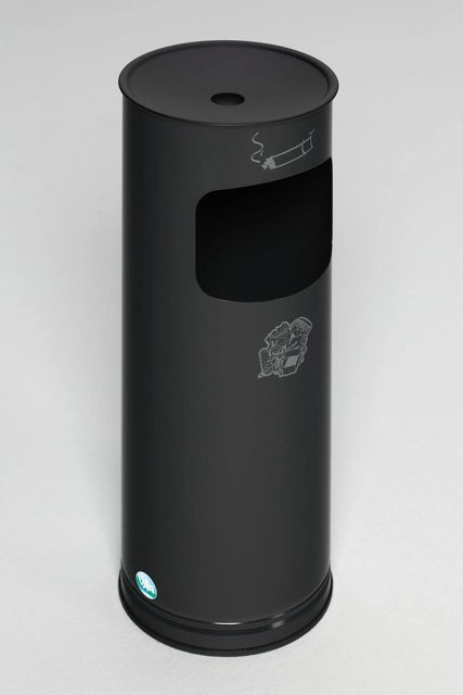 PROREGAL Klassischer Runder Kombiascher aus verzinktem Stahl in Anthrazit, H x B x T: 62 x 25 x 25 cm - Bild 1