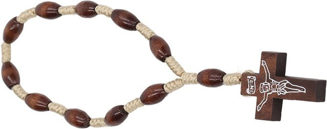 Holzrosenkranz Igeteck, Kruzifix, Handgeschnitzt - Bild 1