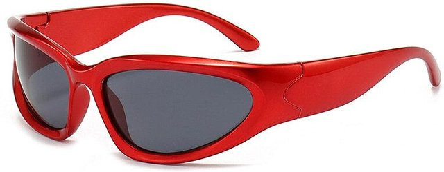 Punk Sonnenbrille, oval, Kunststoff, rot, Unisex - Bild 1