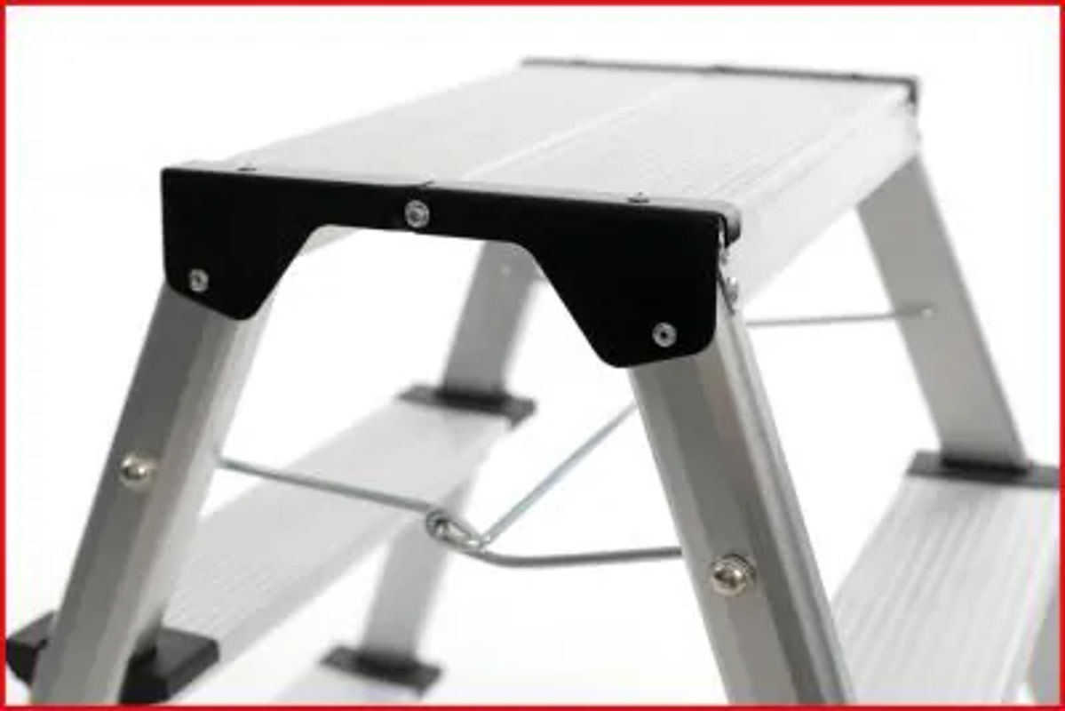 KS Tools Aluminium-Stufen-Stehleiter in Silber/Schwarz, H: 150,0 cm, B: 44,0 cm, T: 62,0 cm - Bild 2