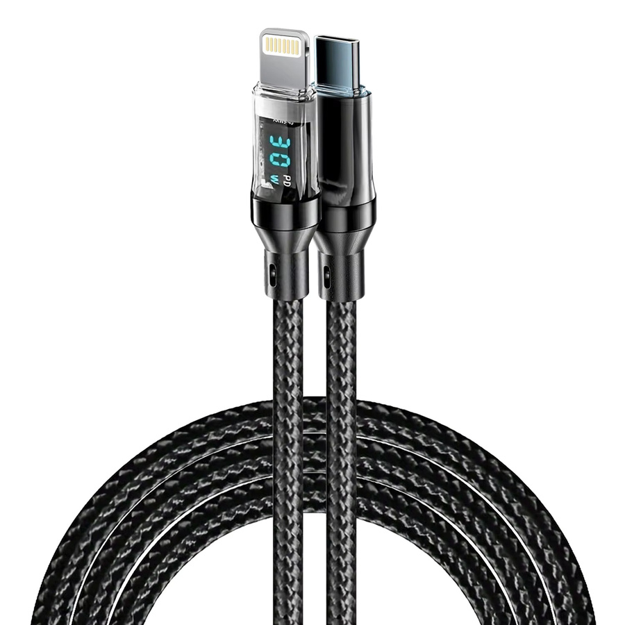OOZCC PD 27W MAX Schnellladekabel mit LCD-Anzeige und transparentem Gehäuse, USB-A auf Lightning für iPhone, Datenübertragung - Bild 7
