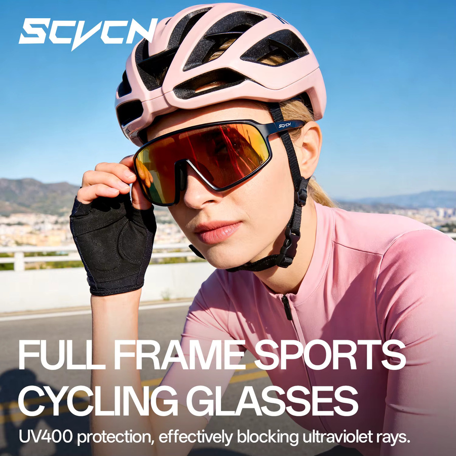 SCVCN Sportsonnenbrille, Vollrand, Kunststoff, black, Unisex - Bild 3