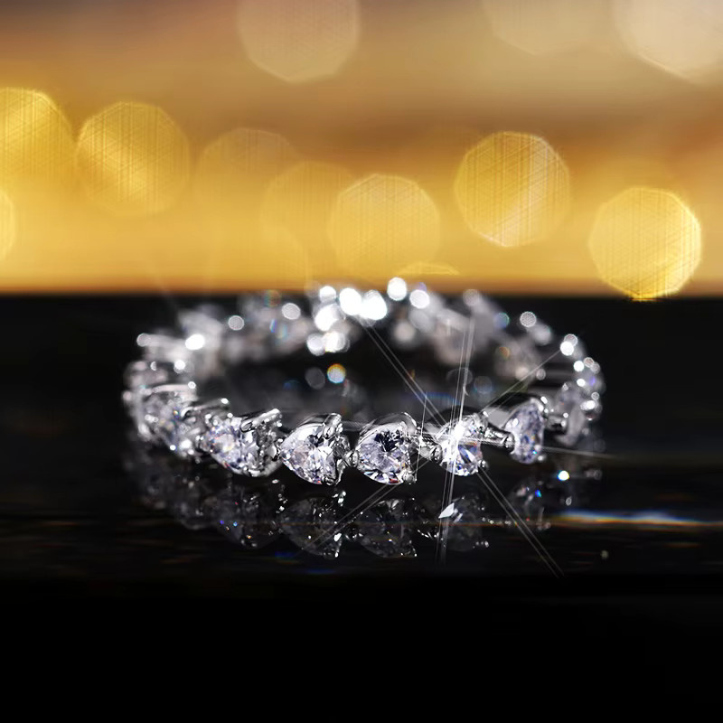 Huitan Fancy Herzringe, Silber, Zirkonia, Damen - Bild 2