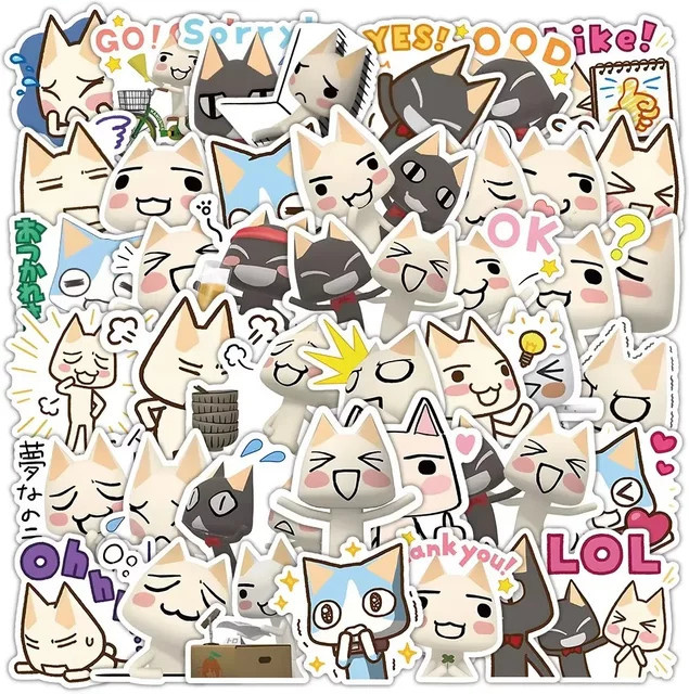 GOGOTU Inoue Toro Aufkleber, Cartoon Katze Meme, 50-teiliges Set - Bild 1