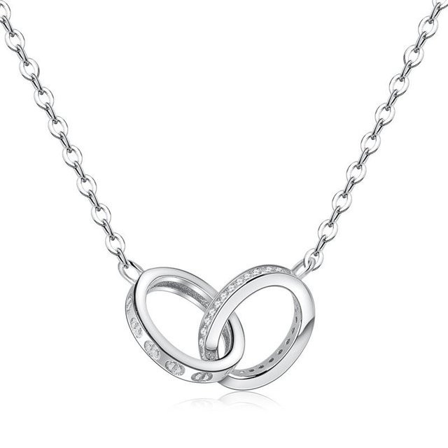 Schlüsselbeinkette 925 Silber, Zirkonia, Damen - Bild 1