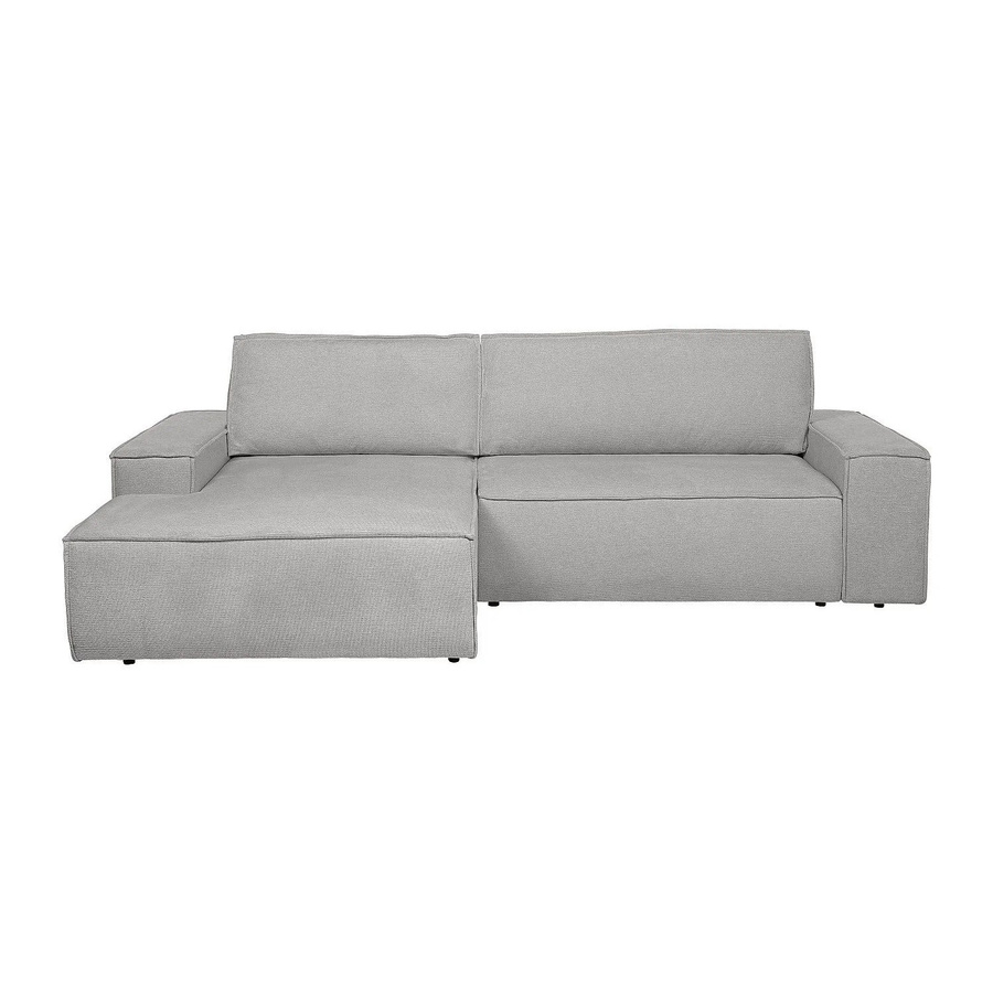 Vente-unique Schlafsofa Amelia in Grau mit L-Form und Strukturstoff, Breite: 267 cm - Bild 2