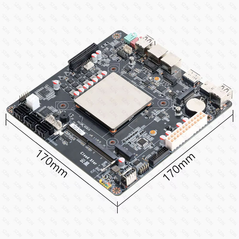 SZJN Mini ITX Motherboard N100 für DIY NAS, DDR4, 2x 2.5G RJ45, 6x SATA3.0, 2x M.2 NVME, Schwarz - Bild 4