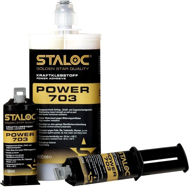 Staloc 2K-Klebstoff Power 703 Beige 25 ml mit Mischer und flexibler Eigenschaft - Bild 1