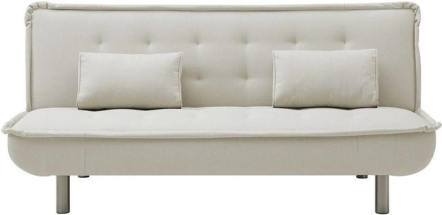 Vente-unique Schlafsofa Mishan in Beige mit Stoffbezug und Metallrahmen, Click-Clack-Funktion, Breite: 190 cm - Bild 1