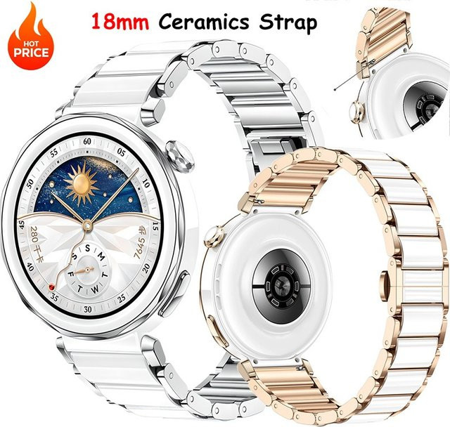 CAOWTAN Uhrenarmband Keramik, 18mm, Damen - Bild 1