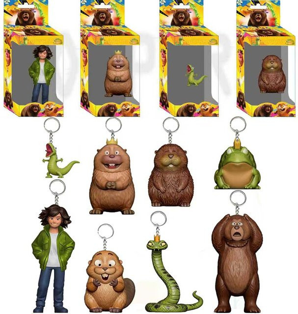 Bandai Cartoon-Schlüsselanhänger-Set, Tiere, 8-teiliges Set, Kunststoff - Bild 1