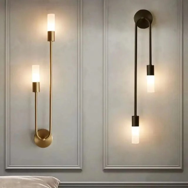 OSABO Nordische LED-Wandleuchte in Gold/Messing mit G9-Glühbirne für Innenbereich, Schlafzimmer, Küche und Flur - Bild 1