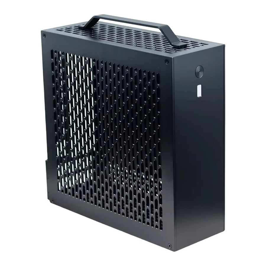 XMSJ ITX-Gehäuse Mini A24-V5 und A24-V3 Dual-Slot Single Display 1u Netzteil Schwarz - Bild 3