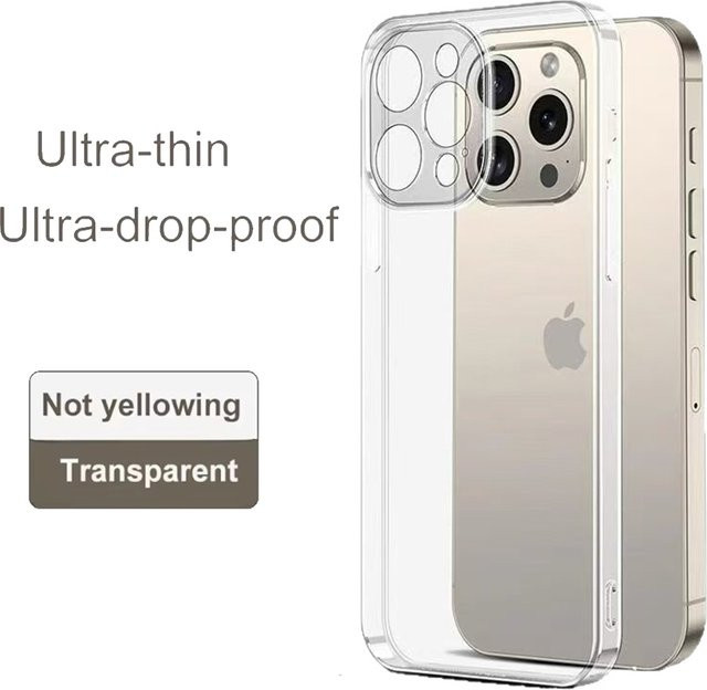 Stoßfeste transparente Silikon-Telefonhülle mit Objektivschutz für iPhone 11 12 13 14 15 16 Pro Max Mini und XS XR X - Bild 1