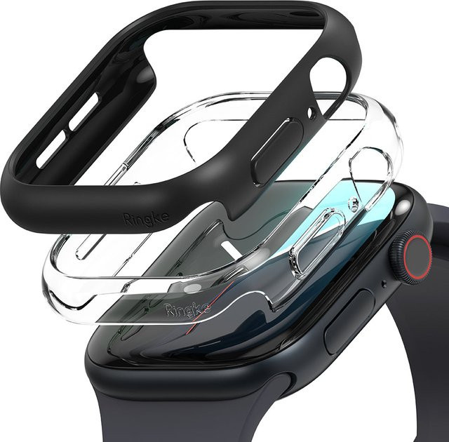 Ringke Hülle für Apple Watch Series 10 / 11, 42mm, Schwarz, Transparent - Bild 1