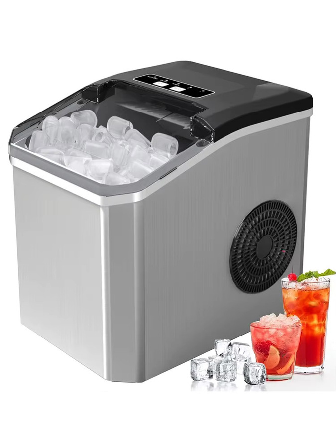 Bromose Elektrische Mini-Eismaschine in Silber aus Edelstahl mit Eisportionierer - Bild 5