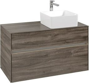 V&B Waschtischunterschrank Collaro mit Waschbecken rechts und LED-Beleuchtung, B/T/H: 100 x 54,8 x 50 cm - Bild 1