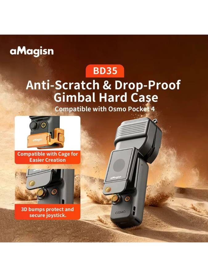 aMagisn Schutzhülle für DJI Osmo Pocket 4 Kamera-Gimbal und Touchscreen in Schwarz, kratzfest und sturzsicher - Bild 6
