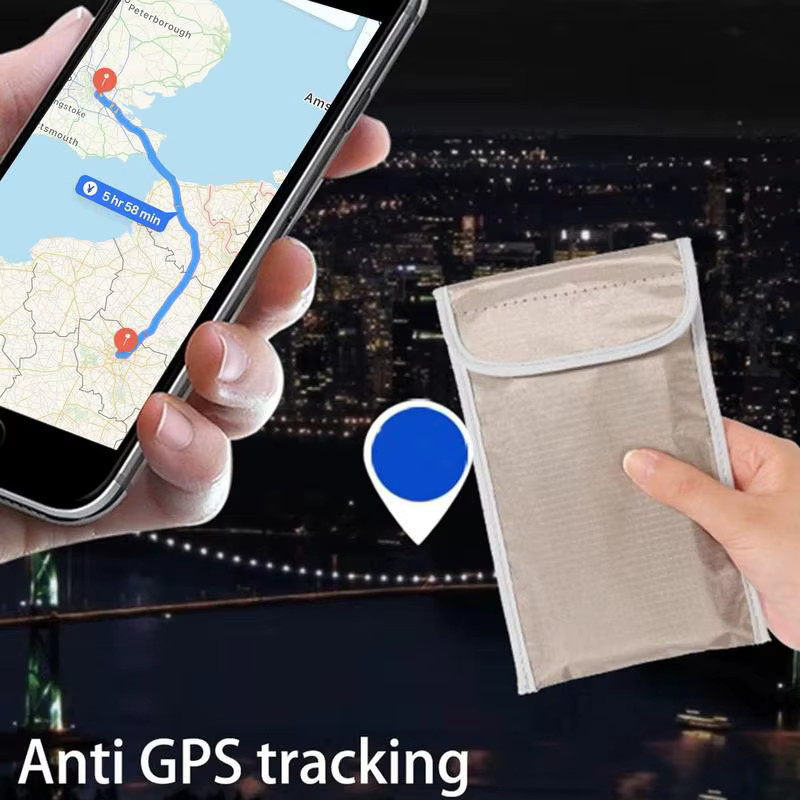 Signalblockierende Faraday-Tasche in Beige für Handy und Schlüssel zum Schutz vor EMF, GPS und Diebstahl sowie zur Sicherung von Sicherheitskartenschutz und Standortdaten - Bild 3