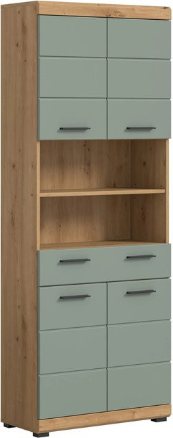 Badhochschrank Scout von Xonox in Eiche Artisan Nachbildung und Salbei, modern und matt, B/H/T: 74 x 191 x 31 cm - Bild 1