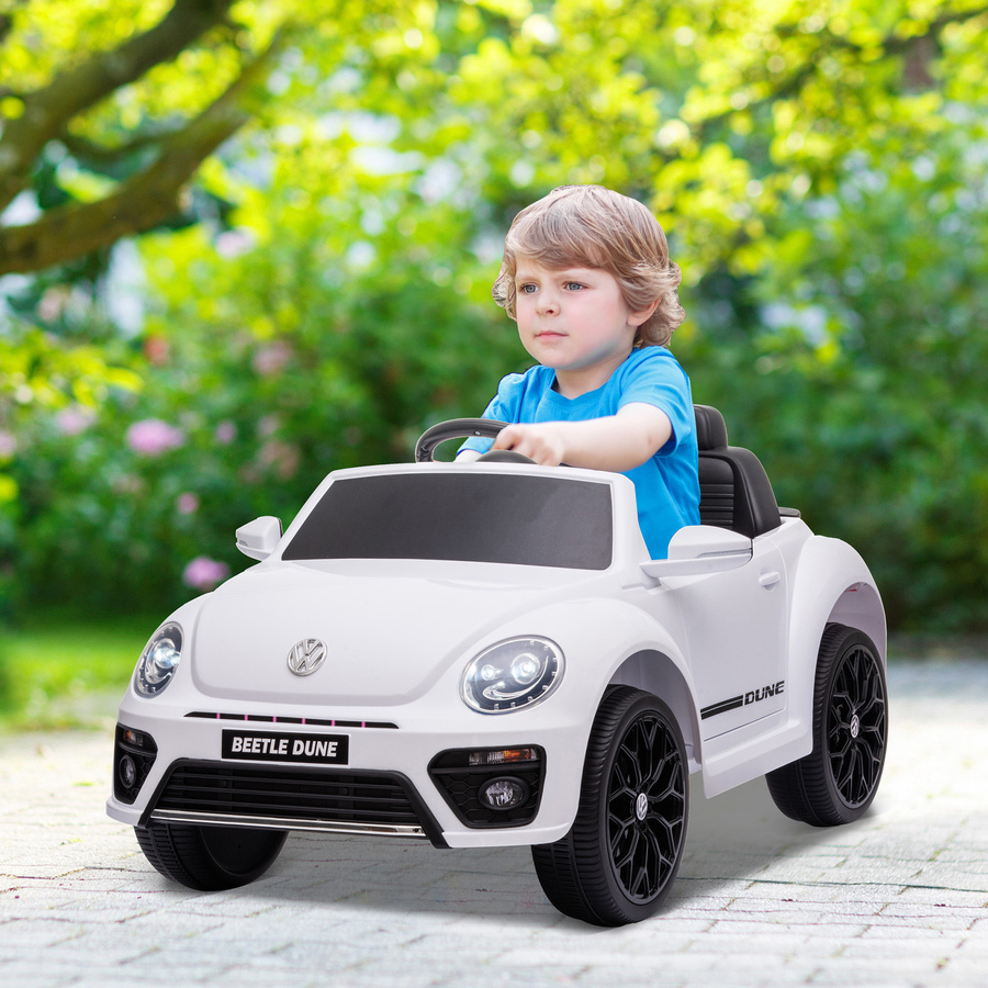 AIYAPLAY Volkswagen Beetle Kinder-Elektroauto mit Licht und Sound Weiß - Bild 2