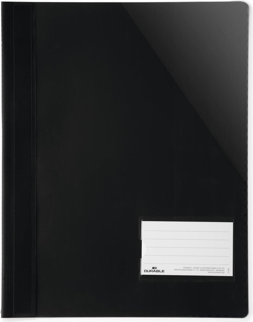 DURABLE Sichthefter A4 aus Kunststoff in Schwarz mit Beschriftungsfenster 90x57 mm, 25 Stück - Bild 1