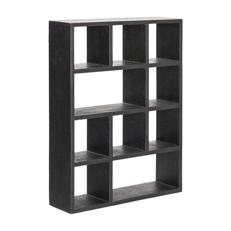 House Doctor Regal Display aus Mangoholz in Schwarz Matt, Wandmontage, Breite: 64 cm - Bild 1