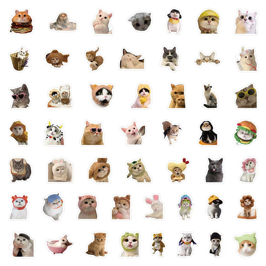 100 Stück realistische Katzen-Aufkleber Set von YourLife Store in Multicolour für Telefon und Laptop - Bild 3
