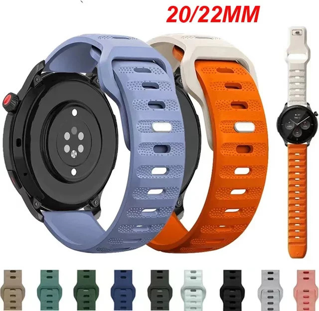 Silikonarmband für Amazfit GTR 4 GTS 2 3 4, Weiß - Bild 1