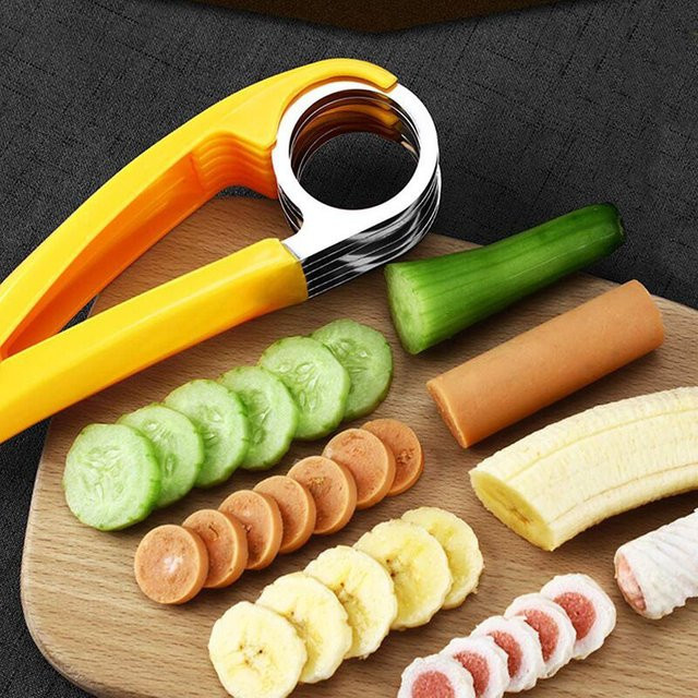 Gelber Schinken- und Bananenschneider aus Kunststoff für Obst und Gemüse - Bild 1