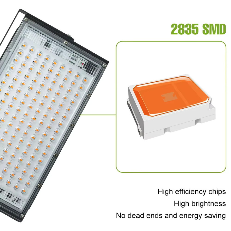NJHIKG 200W Vollspektrum LED-Wachstumslampe in Schwarz für Indoor-Hydrokultur, Gewächshauszelte und Blumensetzlinge - Bild 2
