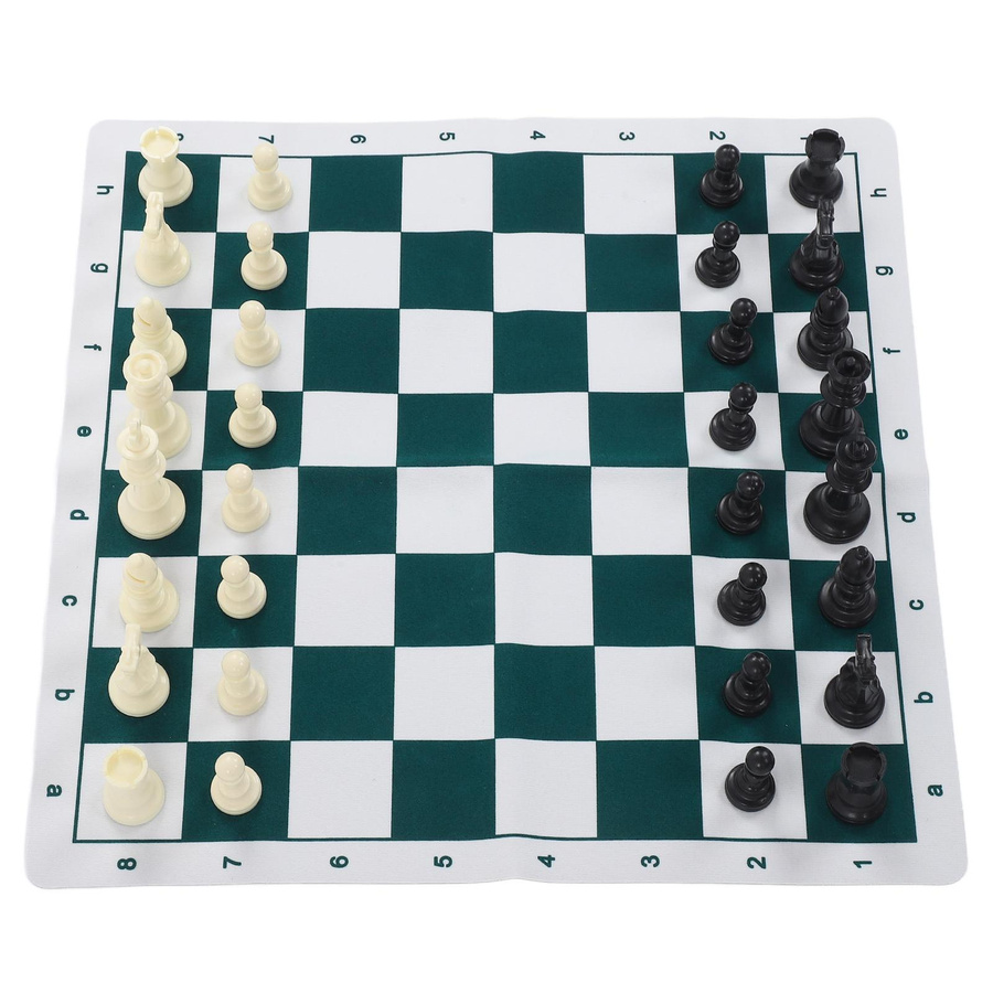 Schachspiel Kunststoff Kunstleder Schachbrett Set - Bild 2