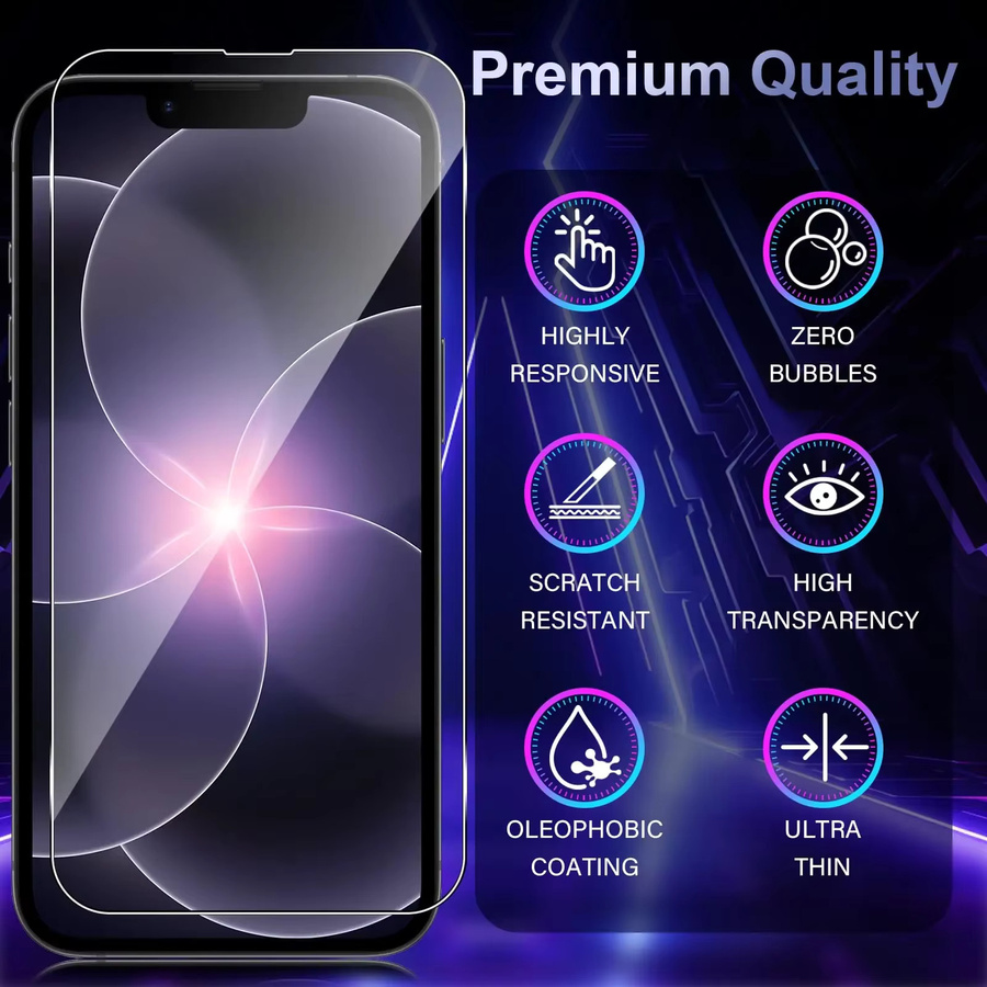 4er-Set Displayschutzfolie aus gehärtetem Glas für Apple iPhone 17e, transparent, HD 9H, kratzfest und case-freundlich - Bild 2