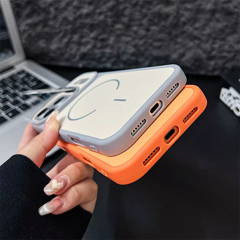 SUNWARD Magnetische Stoßfeste Hülle für iPhone 17 16 Pro Max mit MagSafe Wireless Charging und faltbarem Metall-Kamerahalter in Schwarz - Bild 2