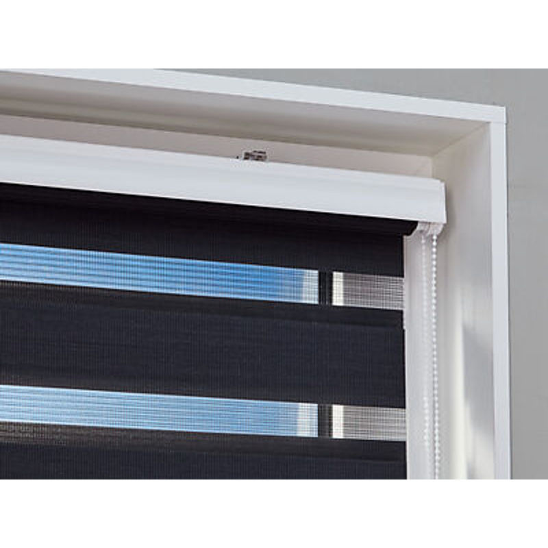 Pocoline Doppelrollo Easy-Fix mit Blende, Day-Night-Funktion, gestreift, Anthrazit, Breite: 60 cm, Höhe: 160 cm - Bild 3