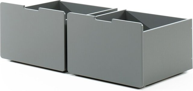 VIPACK Schubladen-Set aus 2 Schubkästen auf Rollen aus MDF in Grau lackiert - Bild 1