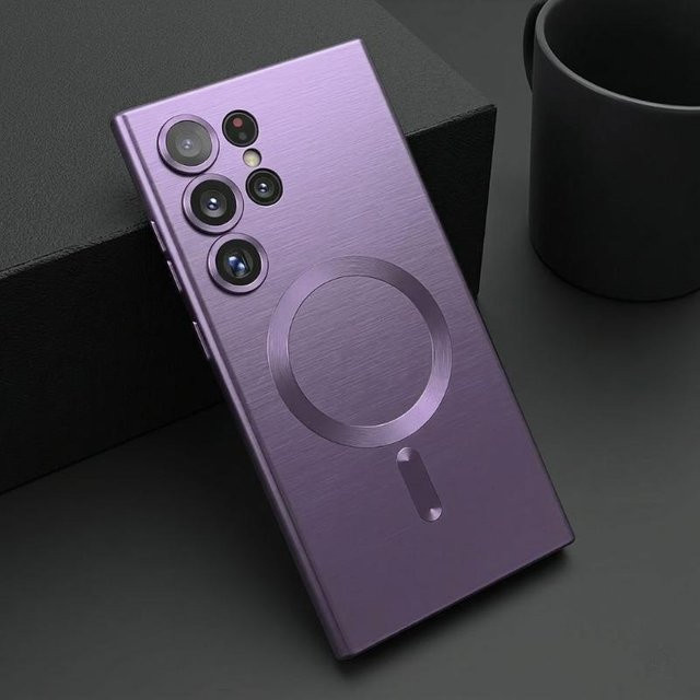 Magnetische Schutzhülle für Samsung Galaxy S26 S25 S24 S23 S22 S21 Ultra Plus FE Edge in Purple mit MagSafe Kompatibilität - Bild 1