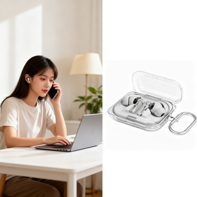 Transparente TPU-Schutzhülle für Nothing Ear (a) inklusive Karabiner - Bild 1