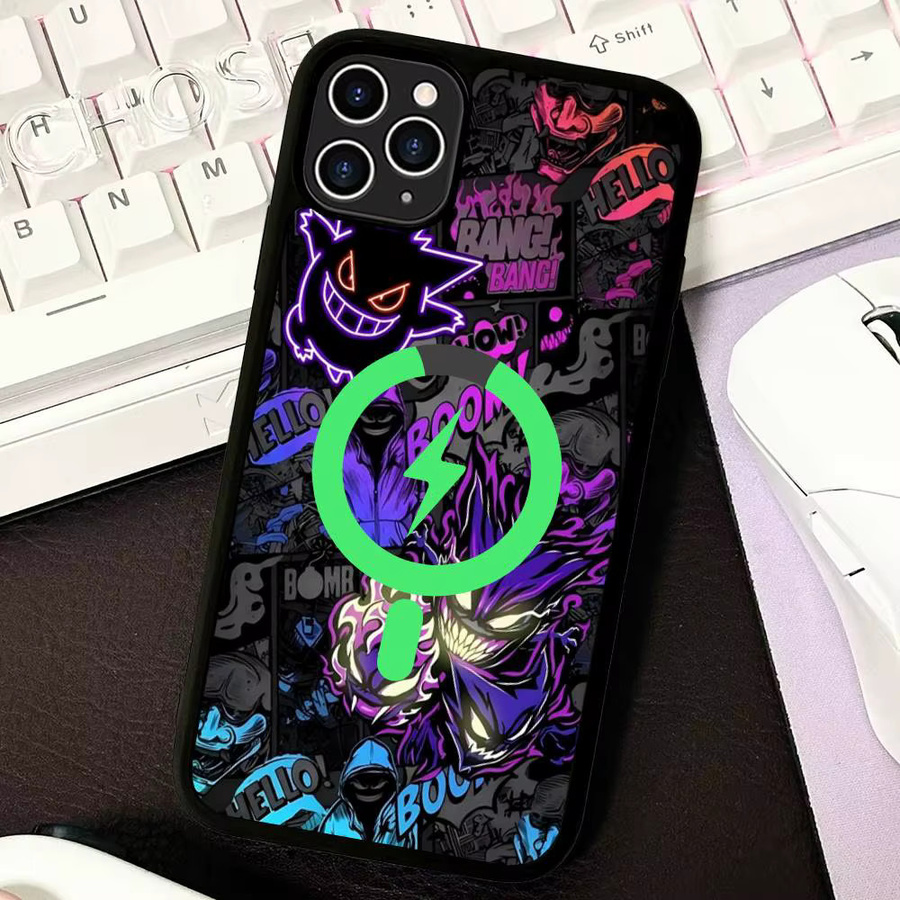 Pokemon Gengar Handyhülle mit MagSafe Wireless Charger Unterstützung für iPhone 17 16 15 14 13 12 11 Pro Max in Multicolour - Bild 4